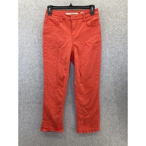 Jones New York Jeans Capri Pants Coral Chelsea Cuffed Size 6 Petite